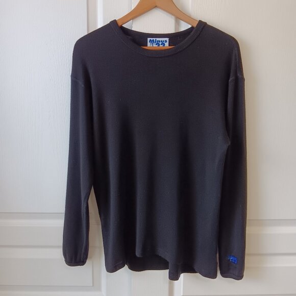 Minus33 Men's Black Mid-Weight Chocorua 100% Merino Wool Crew Top Size L #705 - Picture 1 of 13